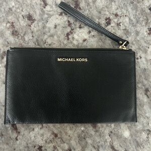 Michael Kors Black Pebbled Leather Clutch